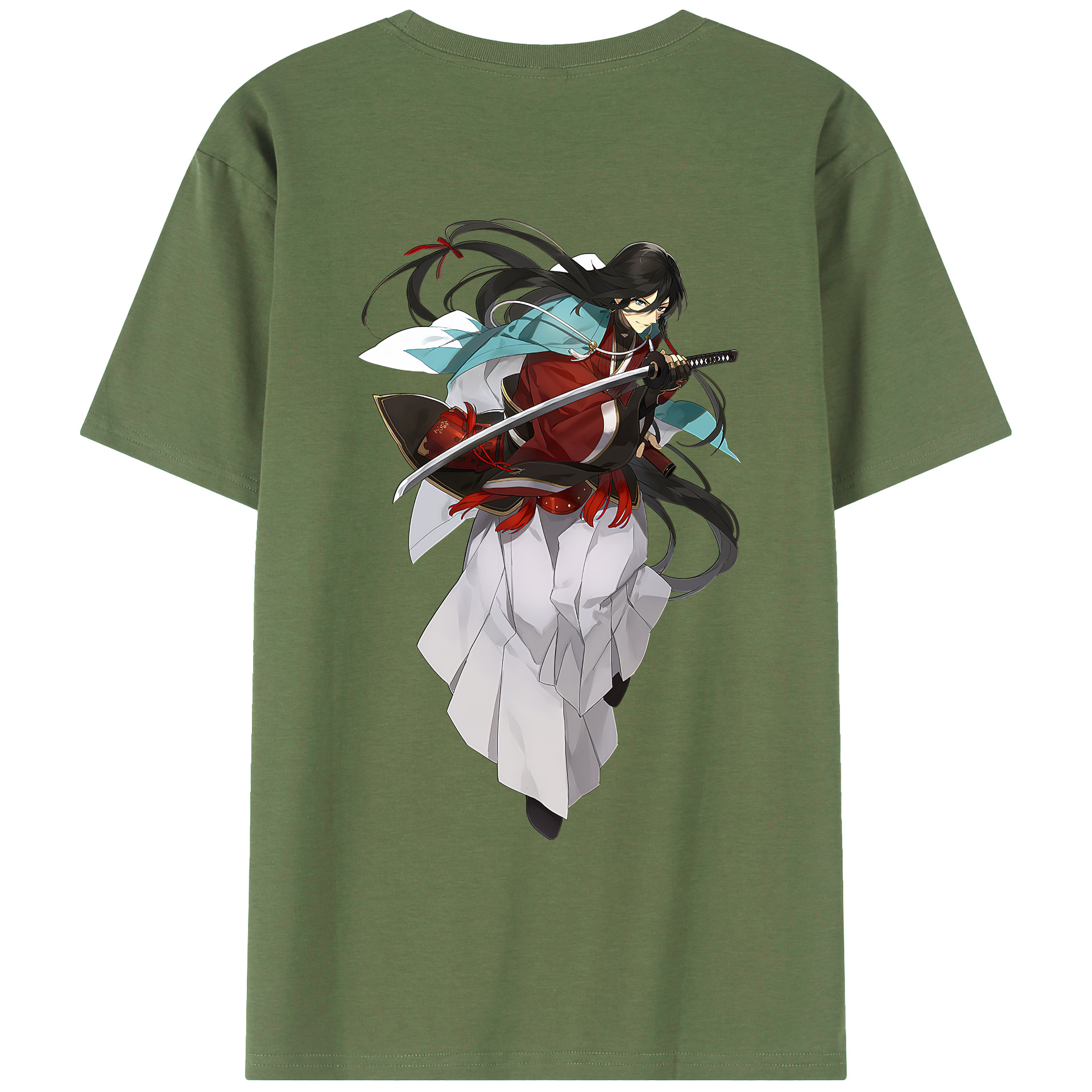 （画像用） 刀剣乱舞 Touken Ranbu 綿100％ メンズ半袖Tシャツ（バックプリント） 通気性